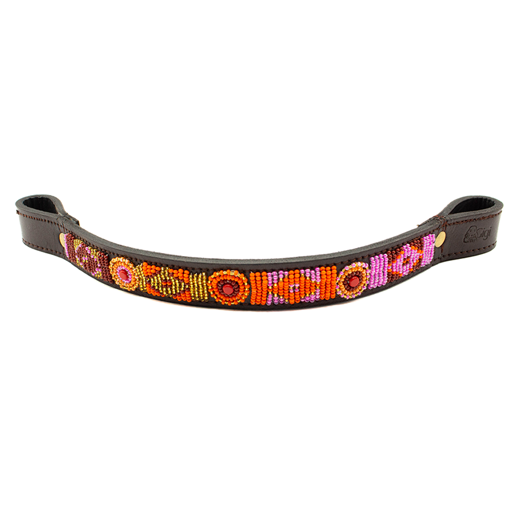 Frontal cheval en perles et cuir Gigi Vini