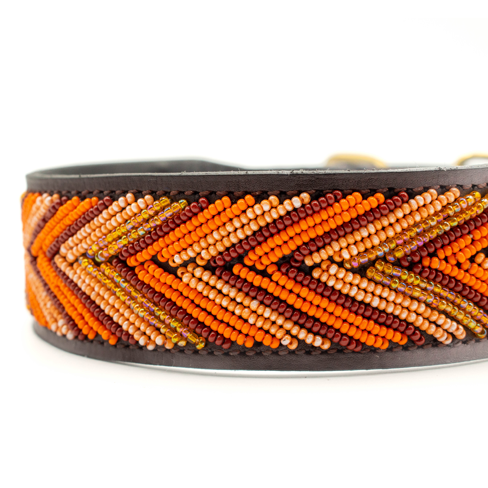 Collier pour chien en perles et cuir Gigi Katniss