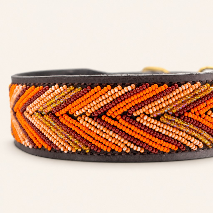 Collier pour chien en perles et cuir Gigi Katniss