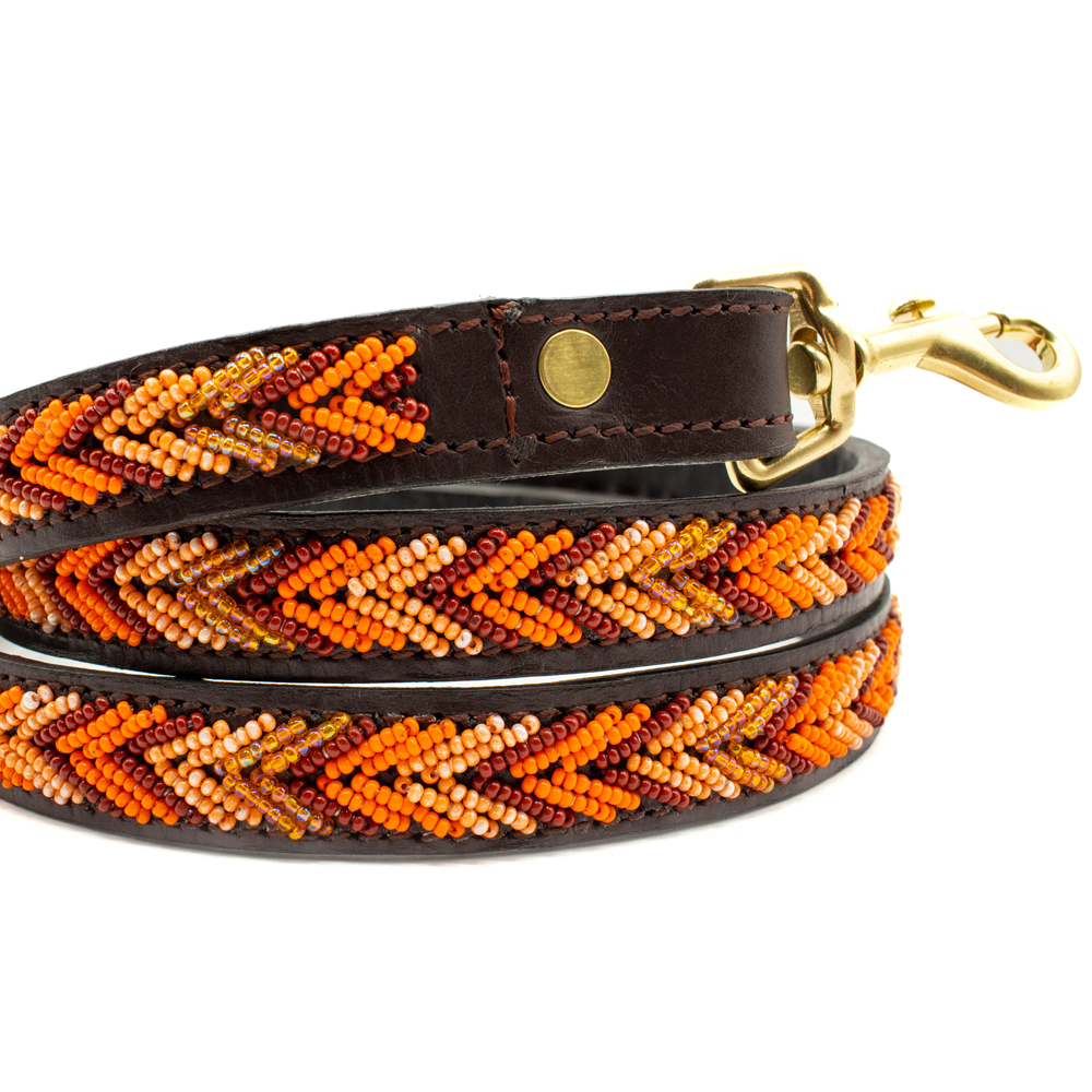 Laisse pour chien en perles et cuir Gigi Katniss