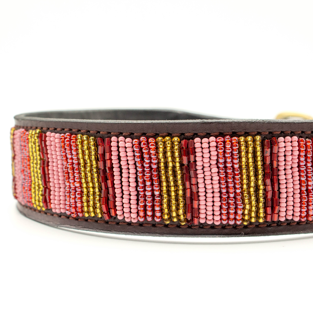 Collier pour chien en perles et cuir Gigi Valhia