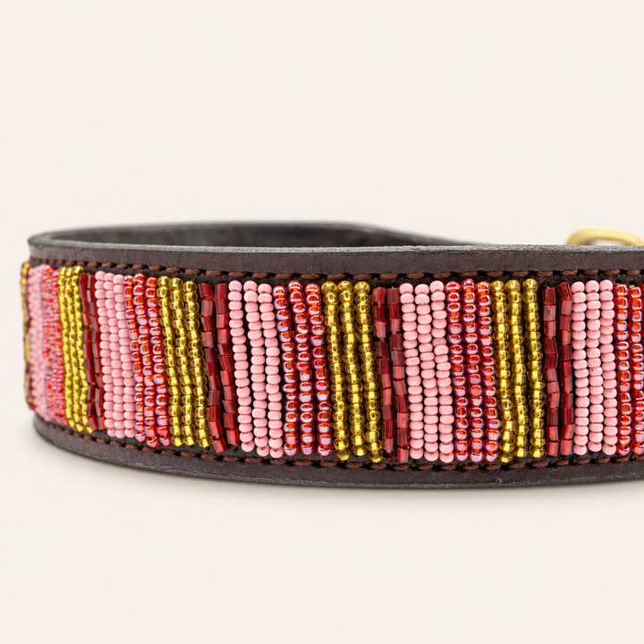 Collier pour chien en perles et cuir Gigi Valhia