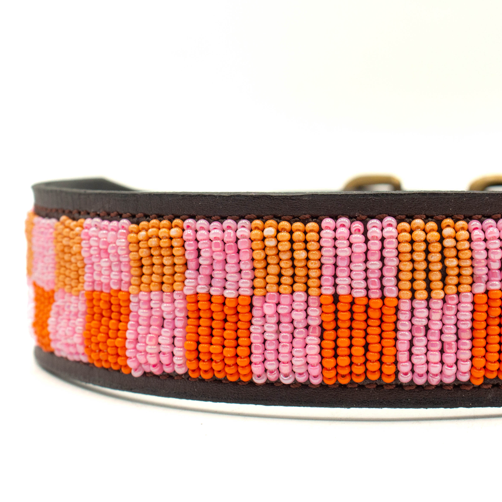 Collier pour chien en perles et cuir Gigi Madelaine