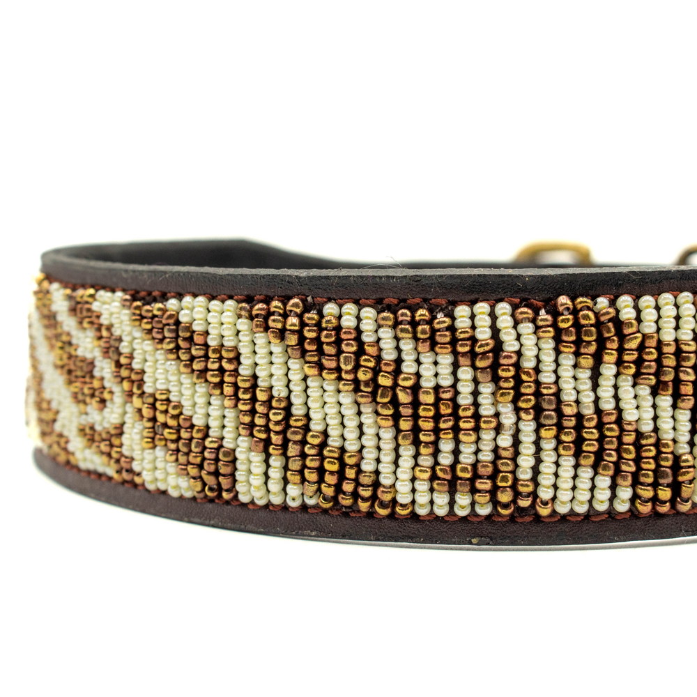 Collier pour chien en perles et cuir Gigi Sahara