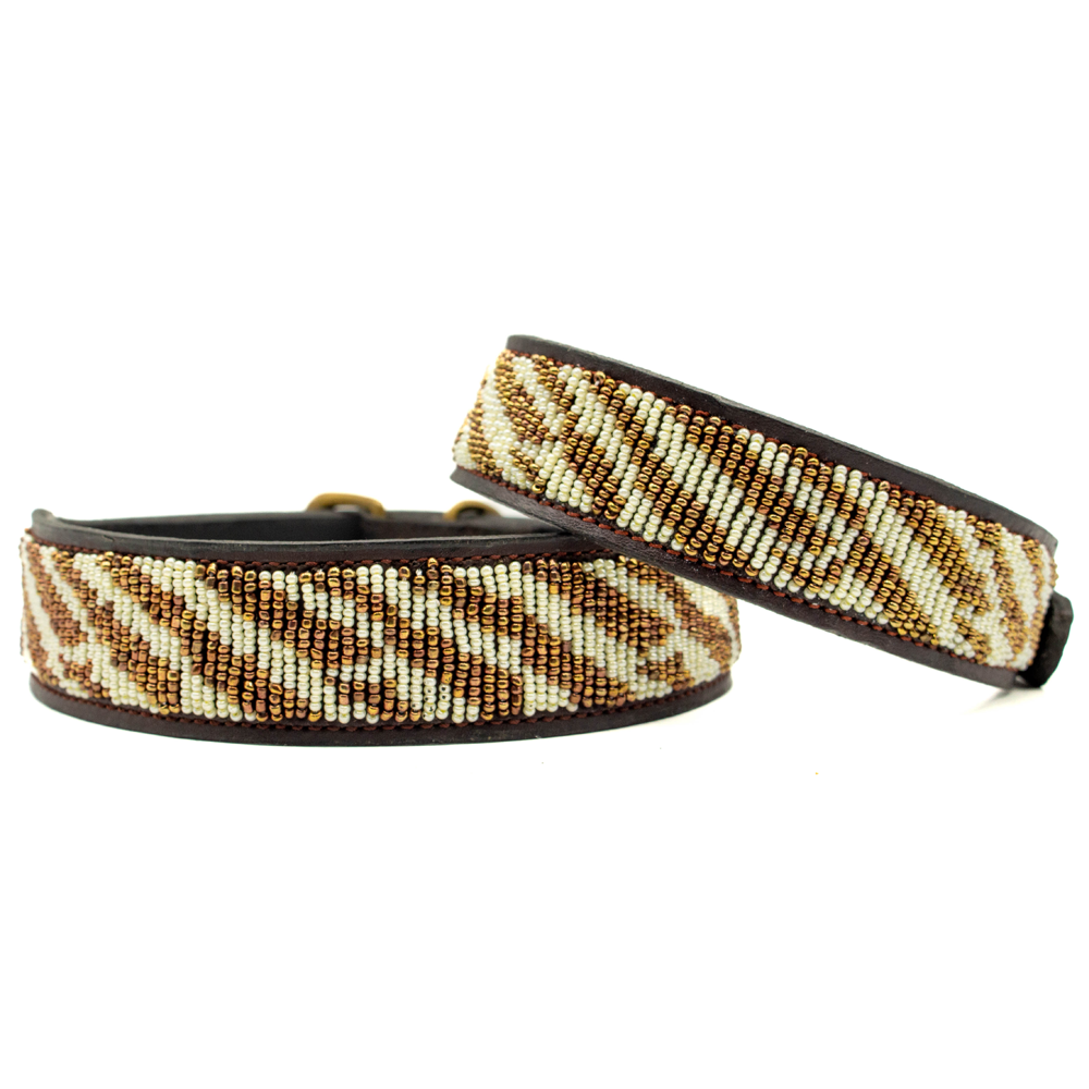 Collier pour chien en perles et cuir Gigi Sahara