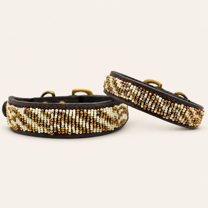 Collier pour chien en perles et cuir Gigi Sahara