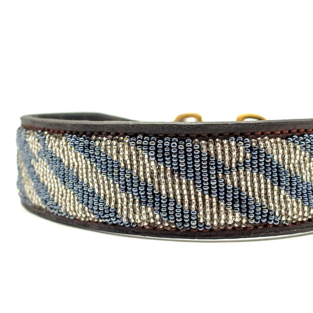 Collier pour chien en perles et cuir Gigi Zenya