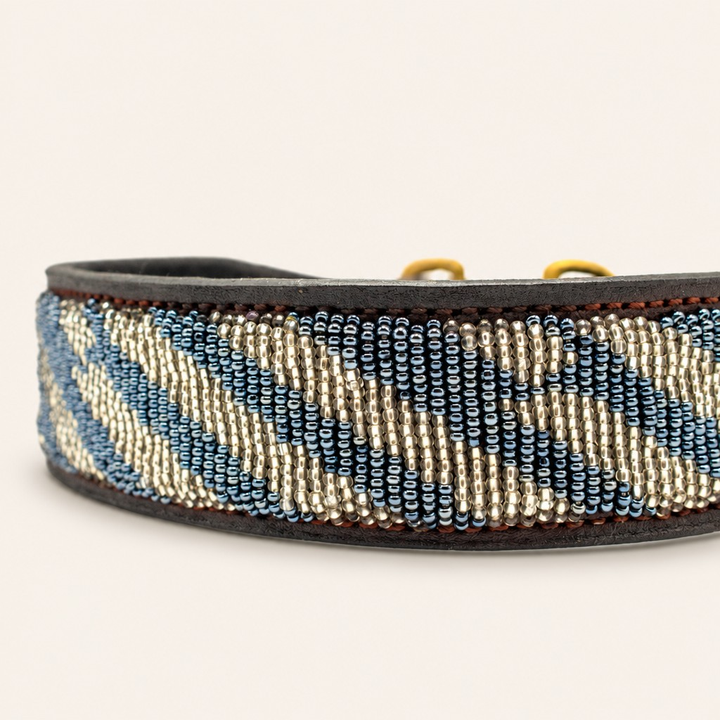 Collier pour chien en perles et cuir Gigi Zenya