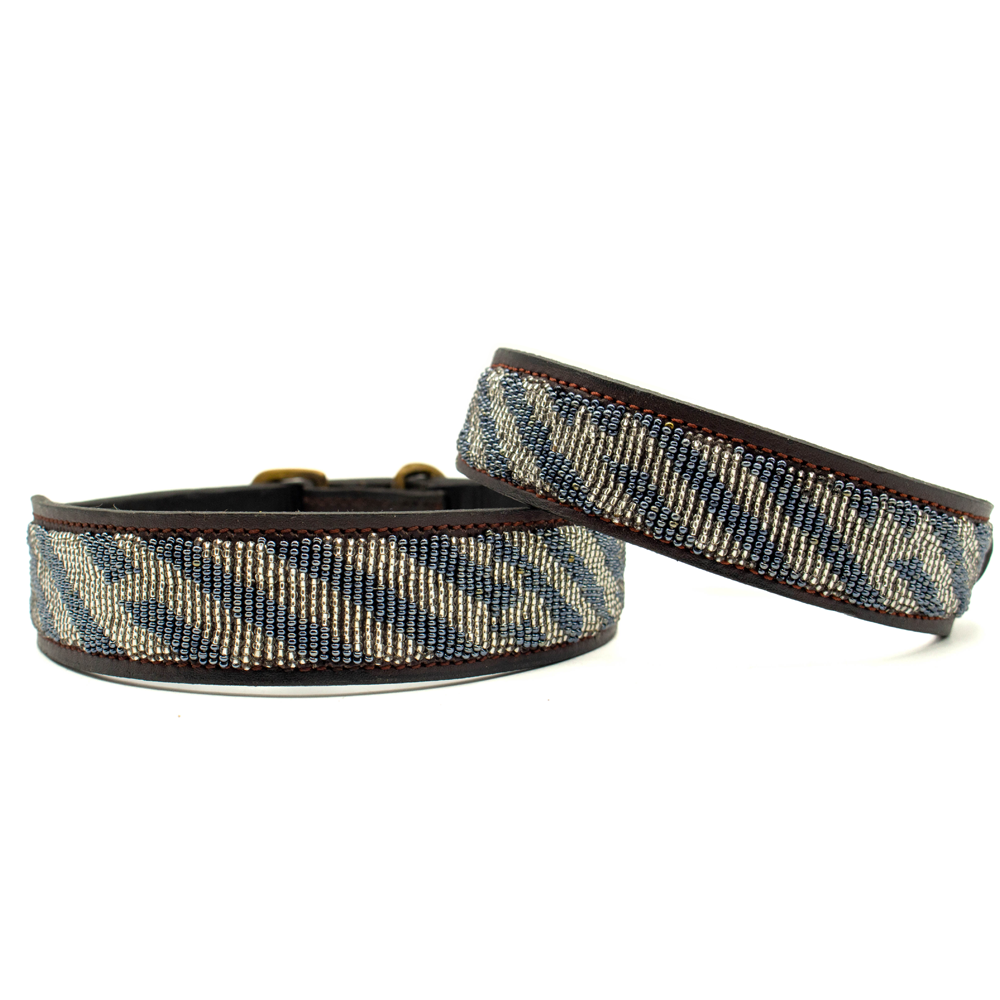 Collier pour chien en perles et cuir Gigi Zenya