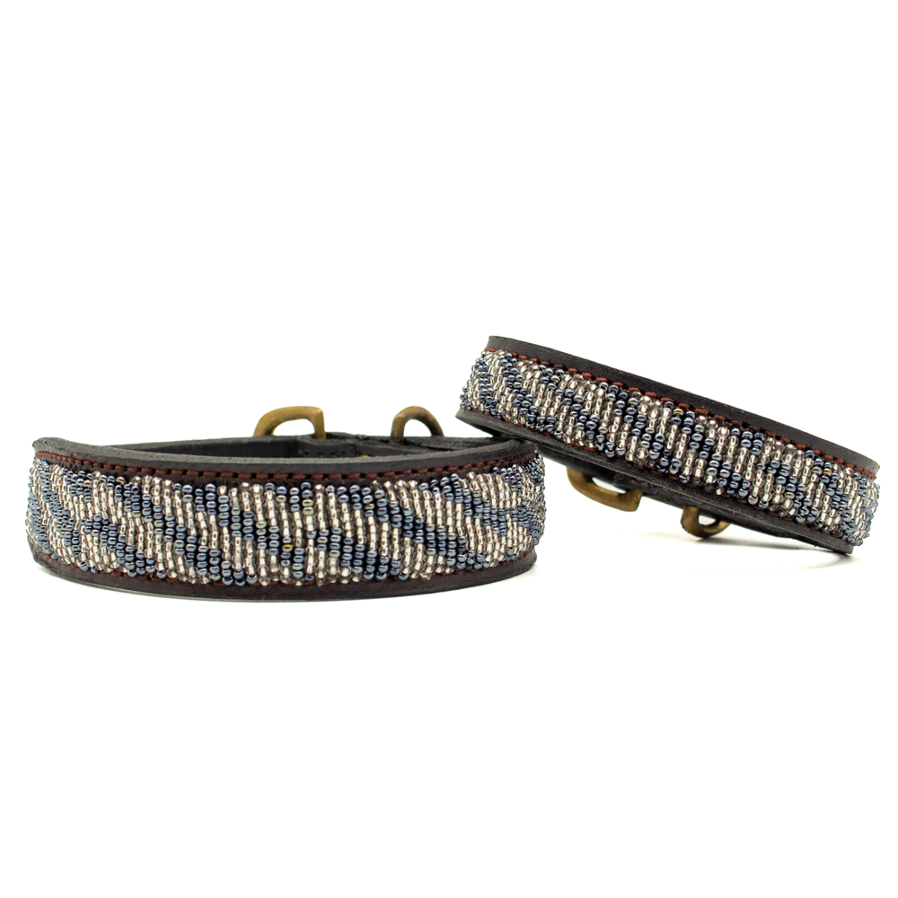 Collier pour chien en perles et cuir Gigi Zenya