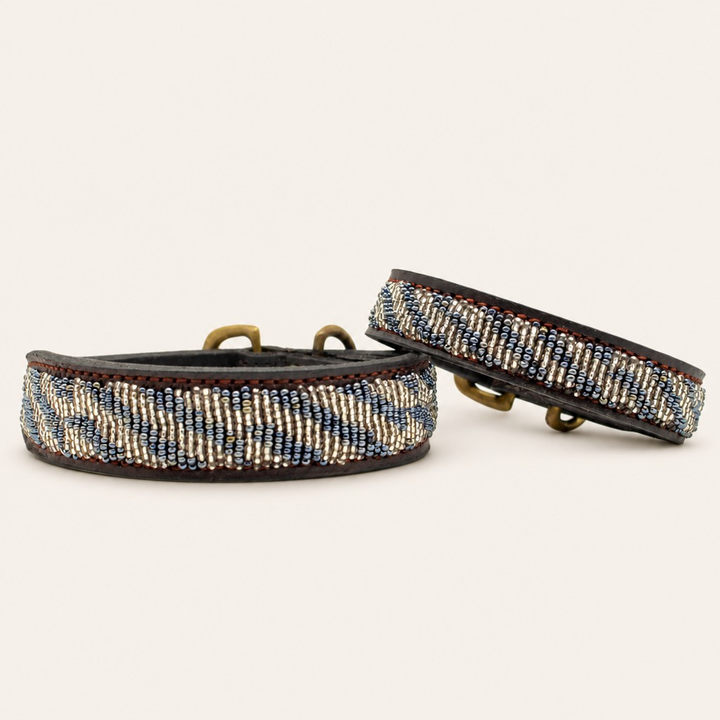 Collier pour chien en perles et cuir Gigi Zenya