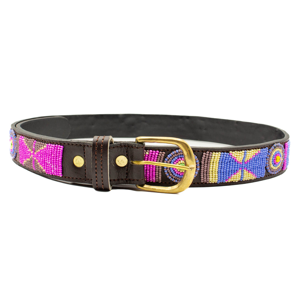 Ceinture en perles et cuir Gigi Olga