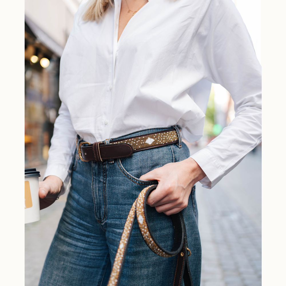 Ceinture en perles et cuir Gigi Coast