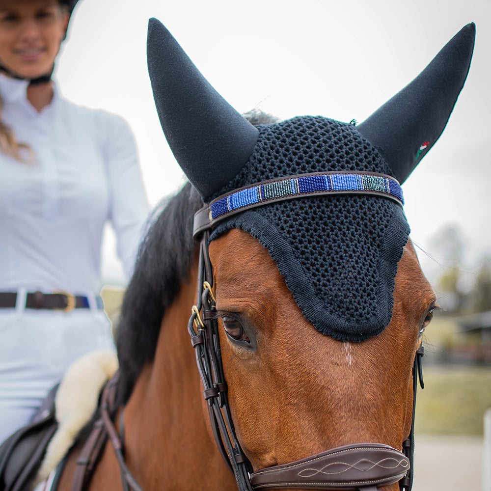 Frontal cheval en perles et cuir Gigi Chapka