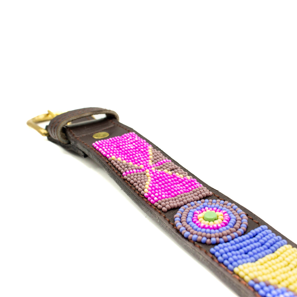 Ceinture en perles et cuir Gigi Olga