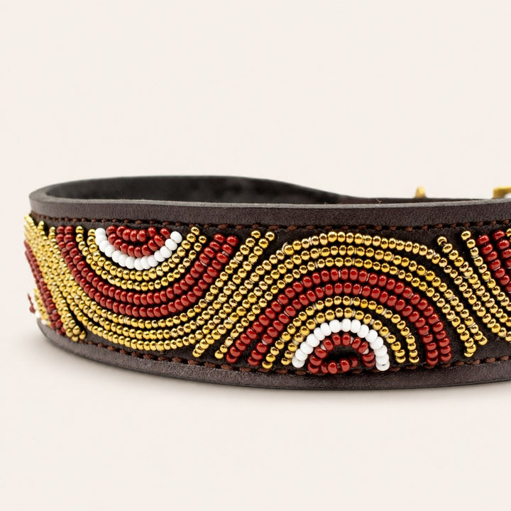 Collier pour chien en perles et cuir Gigi Wavy