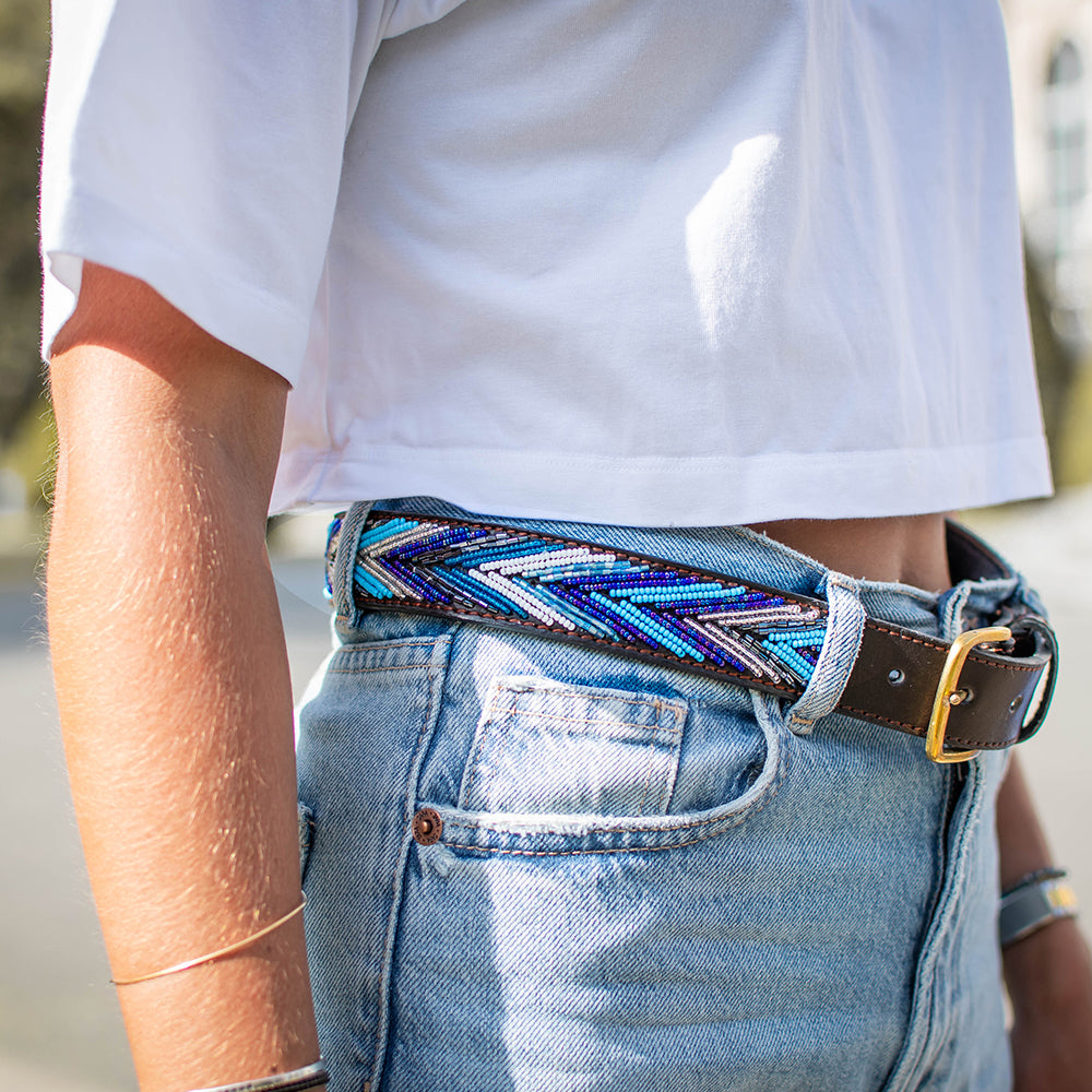 Ceinture en perles et cuir Gigi Dito