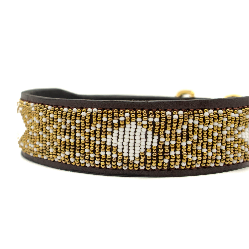 Collier pour chien en perles et cuir Gigi Coast