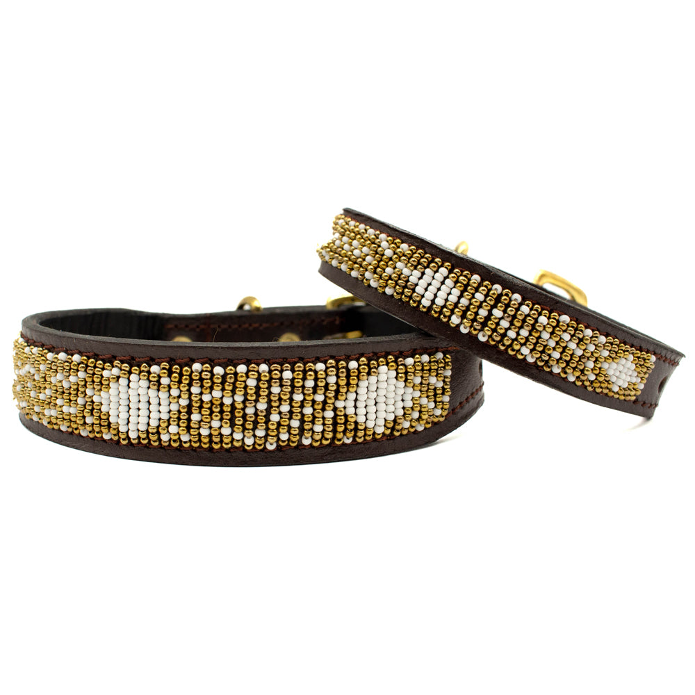 Collier pour chien en perles et cuir Gigi Coast