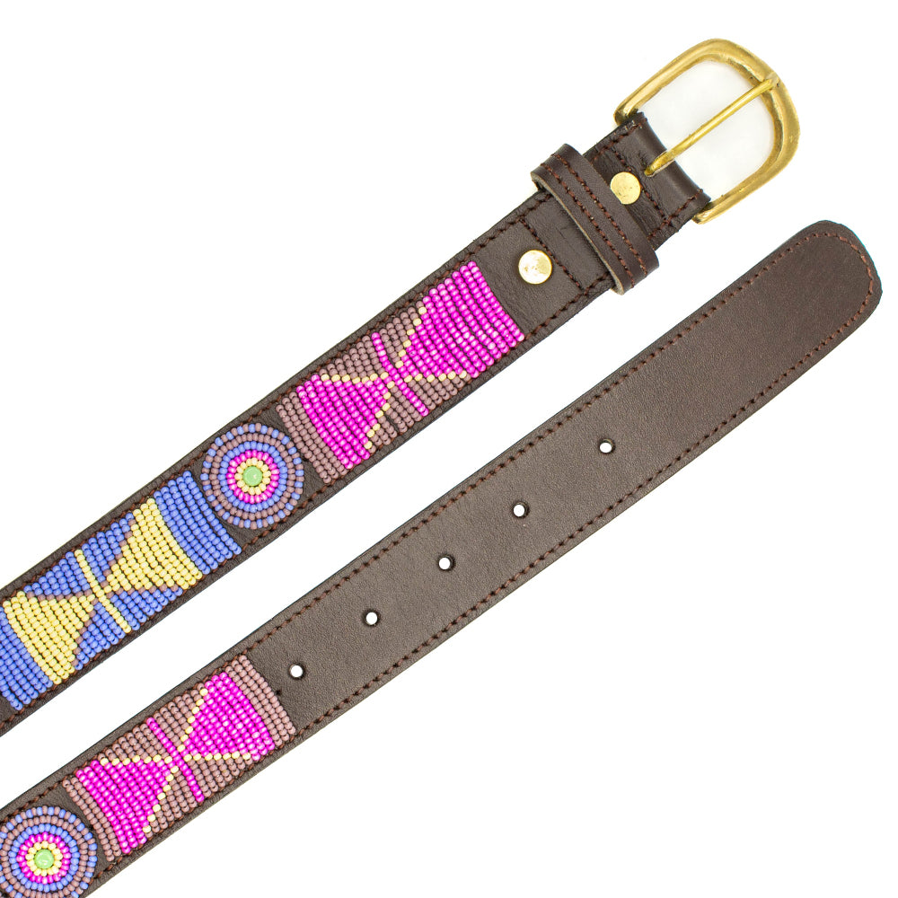 Ceinture en perles et cuir Gigi Olga