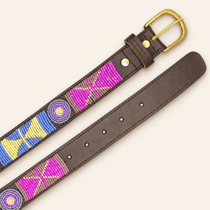 Ceinture en perles et cuir Gigi Olga