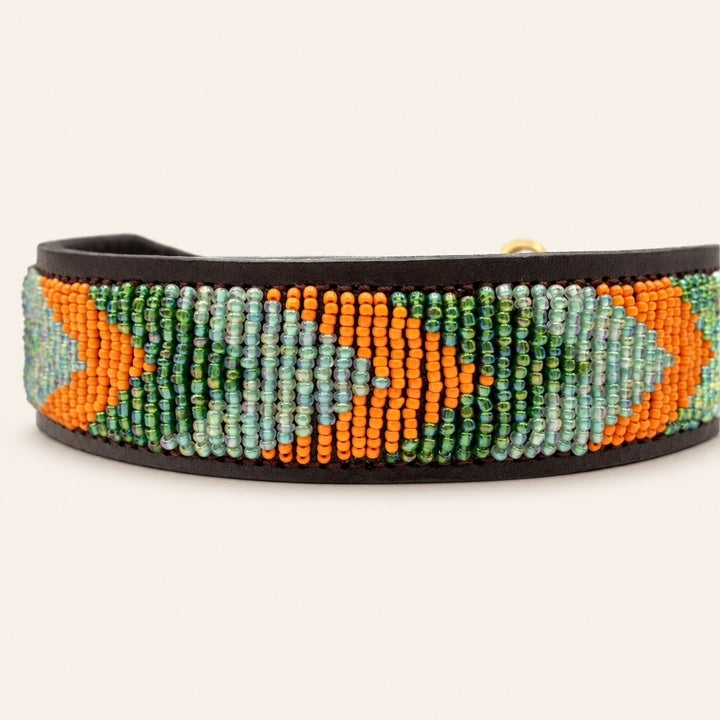 Collier pour chien en perles et cuir Gigi Clémentine