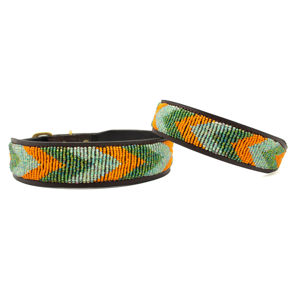 Collier pour chien en perles et cuir Gigi Clémentine