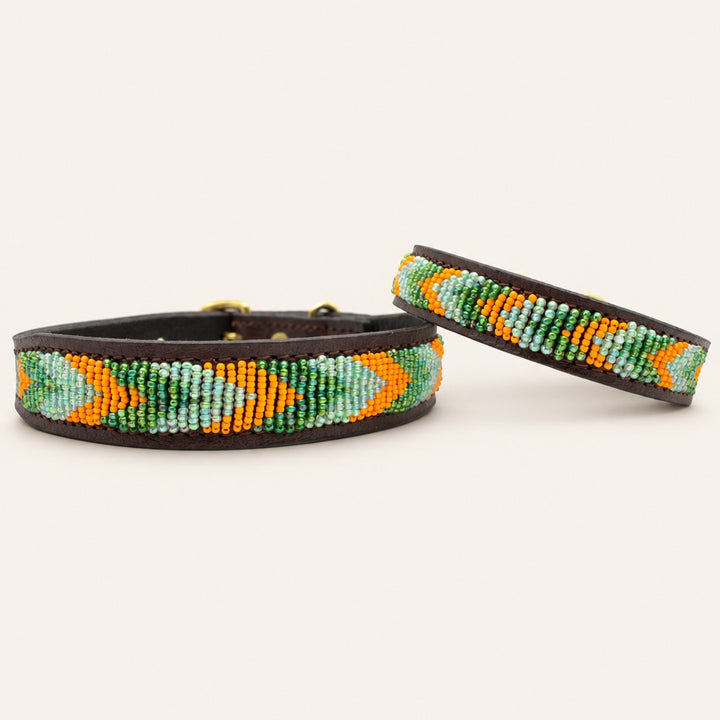Collier pour chien en perles et cuir Gigi Clémentine