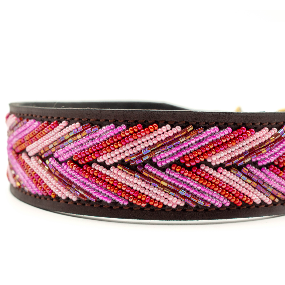 Collier pour chien en perles et cuir Gigi Themba
