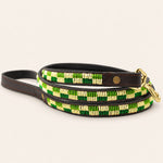 Load image into Gallery viewer, Laisse pour chien en perles et cuir Gigi Lime