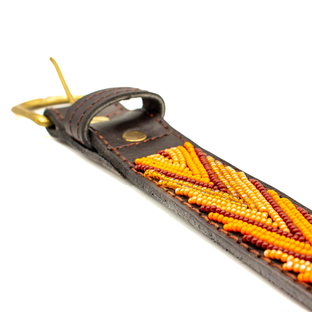 Ceinture en perles et cuir Gigi Katniss