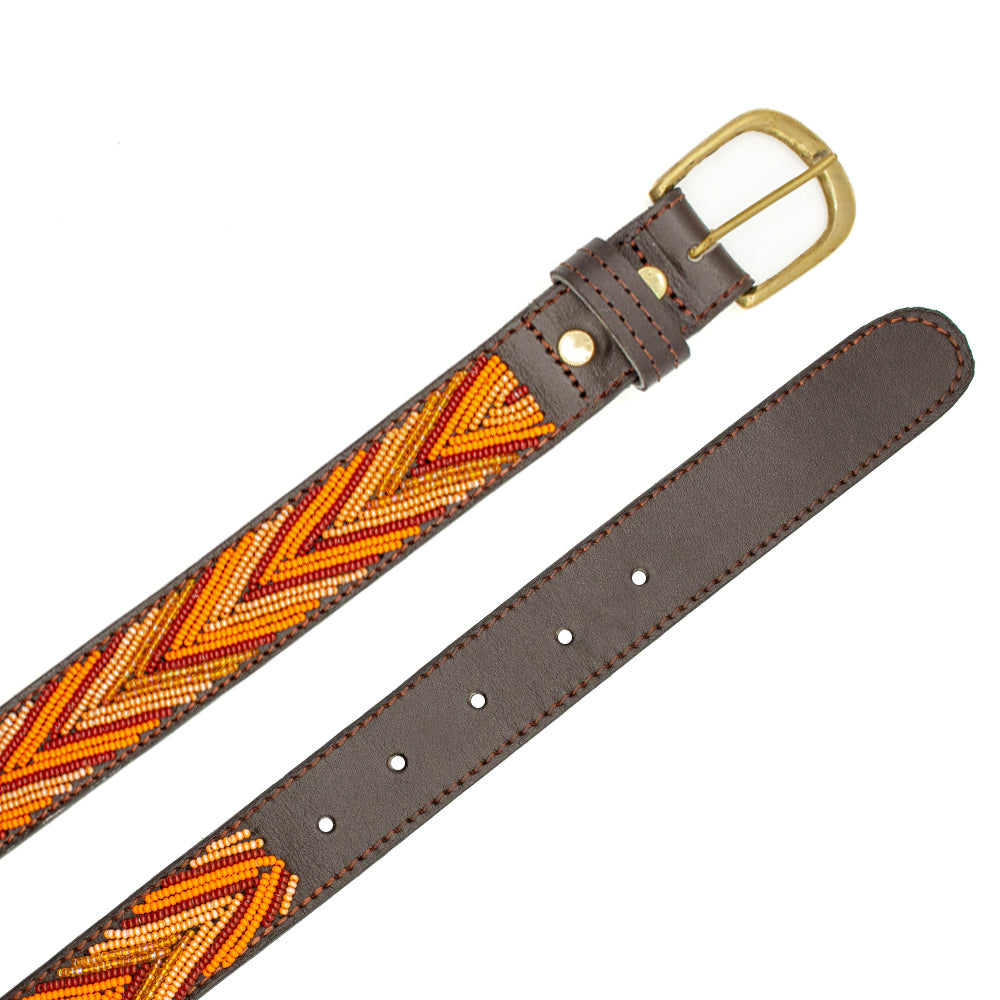 Ceinture en perles et cuir Gigi Katniss