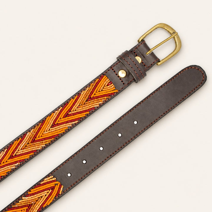 Ceinture en perles et cuir Gigi Katniss