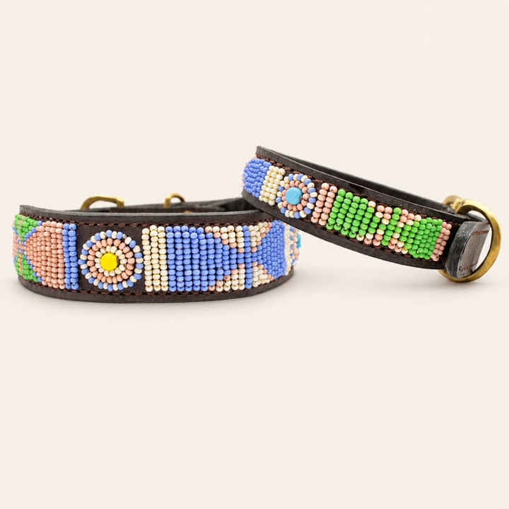 Collier pour chien en perles et cuir Gigi Charlie
