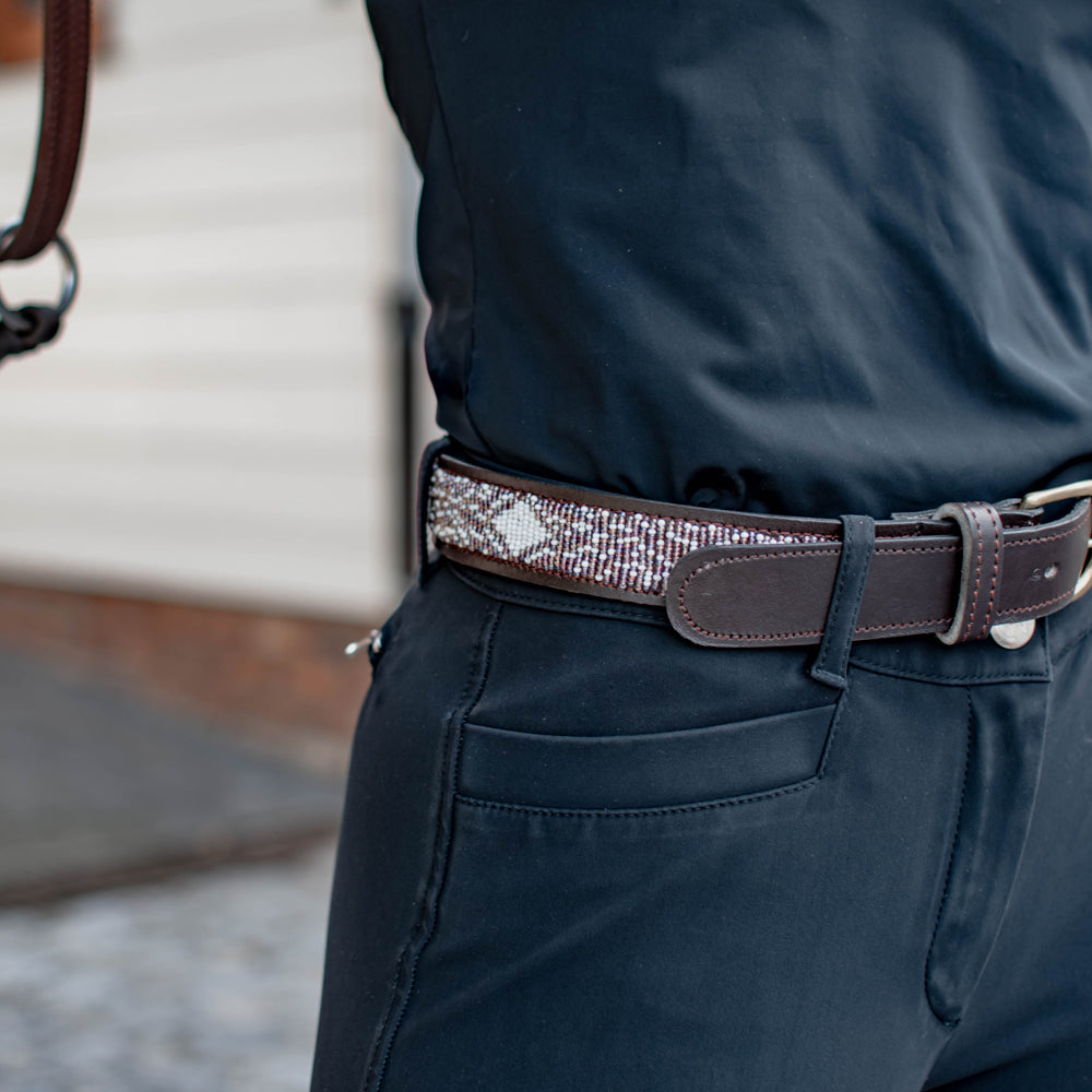 Ceinture en perles et cuir Gigi Violette
