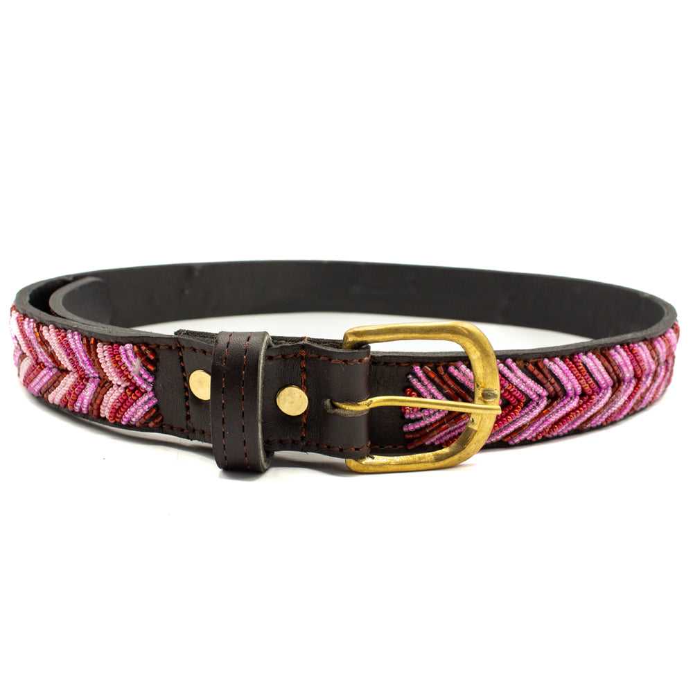 Ceinture en perles et cuir Gigi Themba
