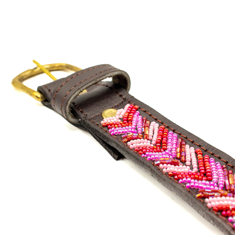 Ceinture en perles et cuir Gigi Themba