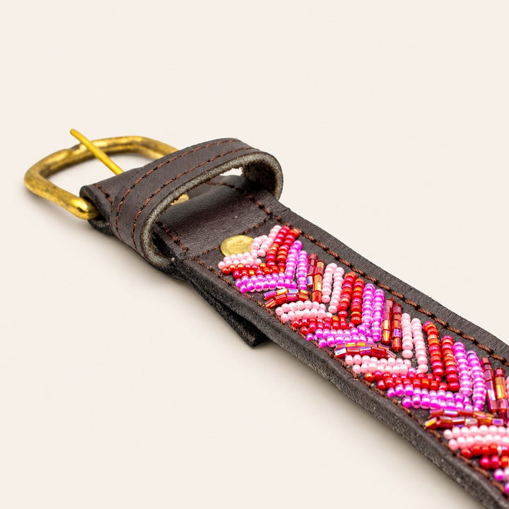 Ceinture en perles et cuir Gigi Themba