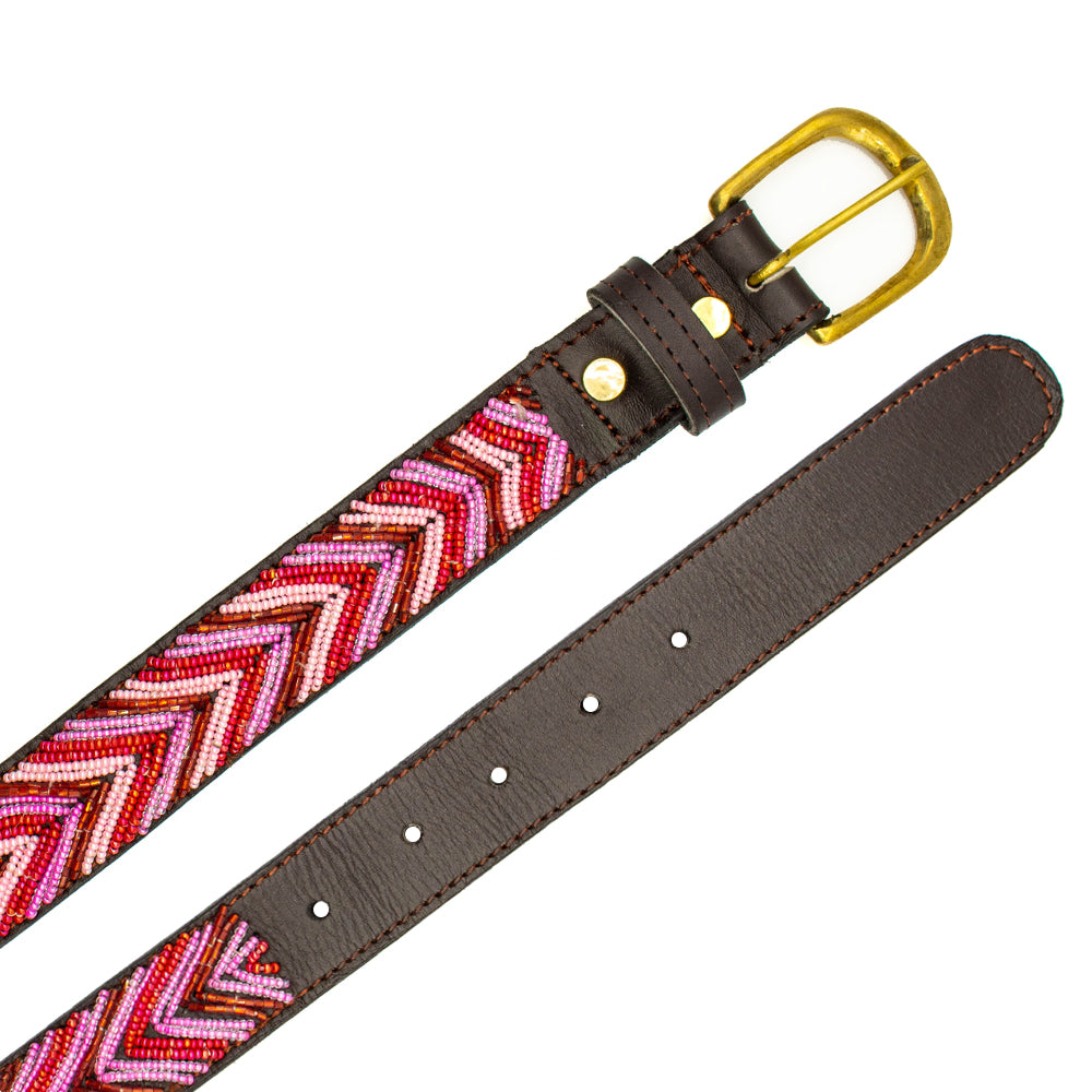 Ceinture en perles et cuir Gigi Themba