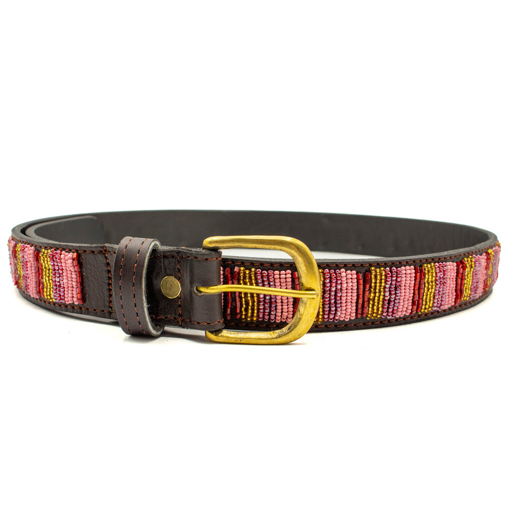 Ceinture en perles et cuir Gigi Valhia