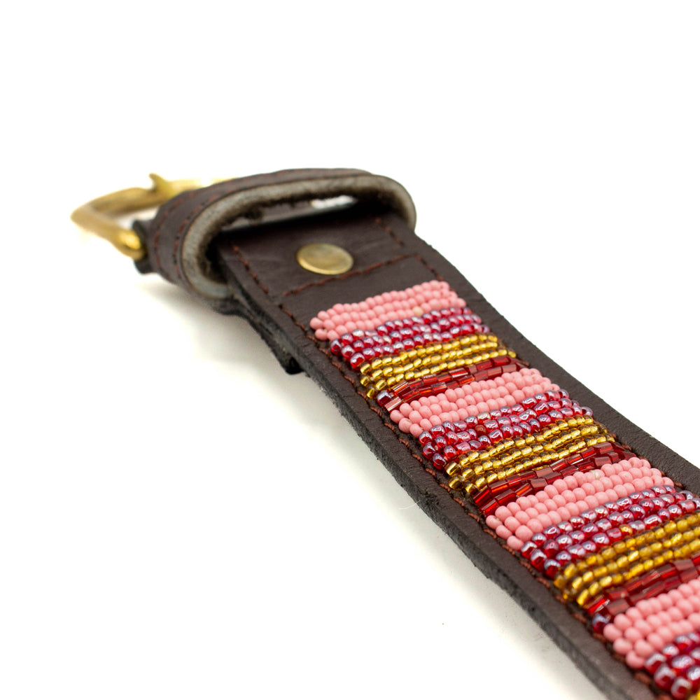 Ceinture en perles et cuir Gigi Valhia