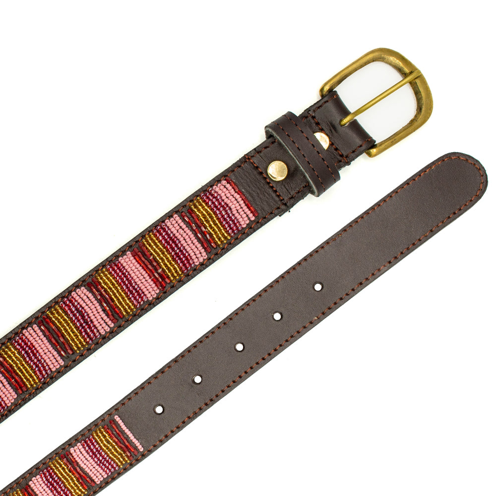Ceinture en perles et cuir Gigi Valhia