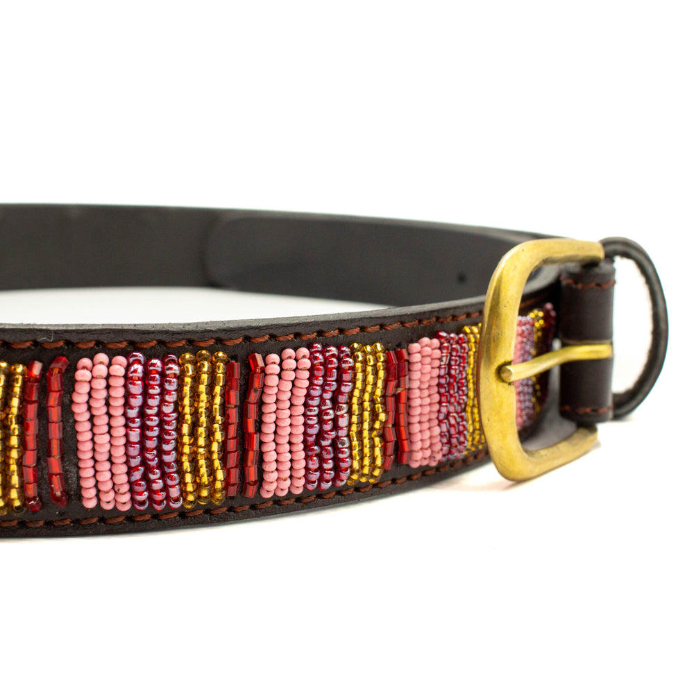 Ceinture en perles et cuir Gigi Valhia