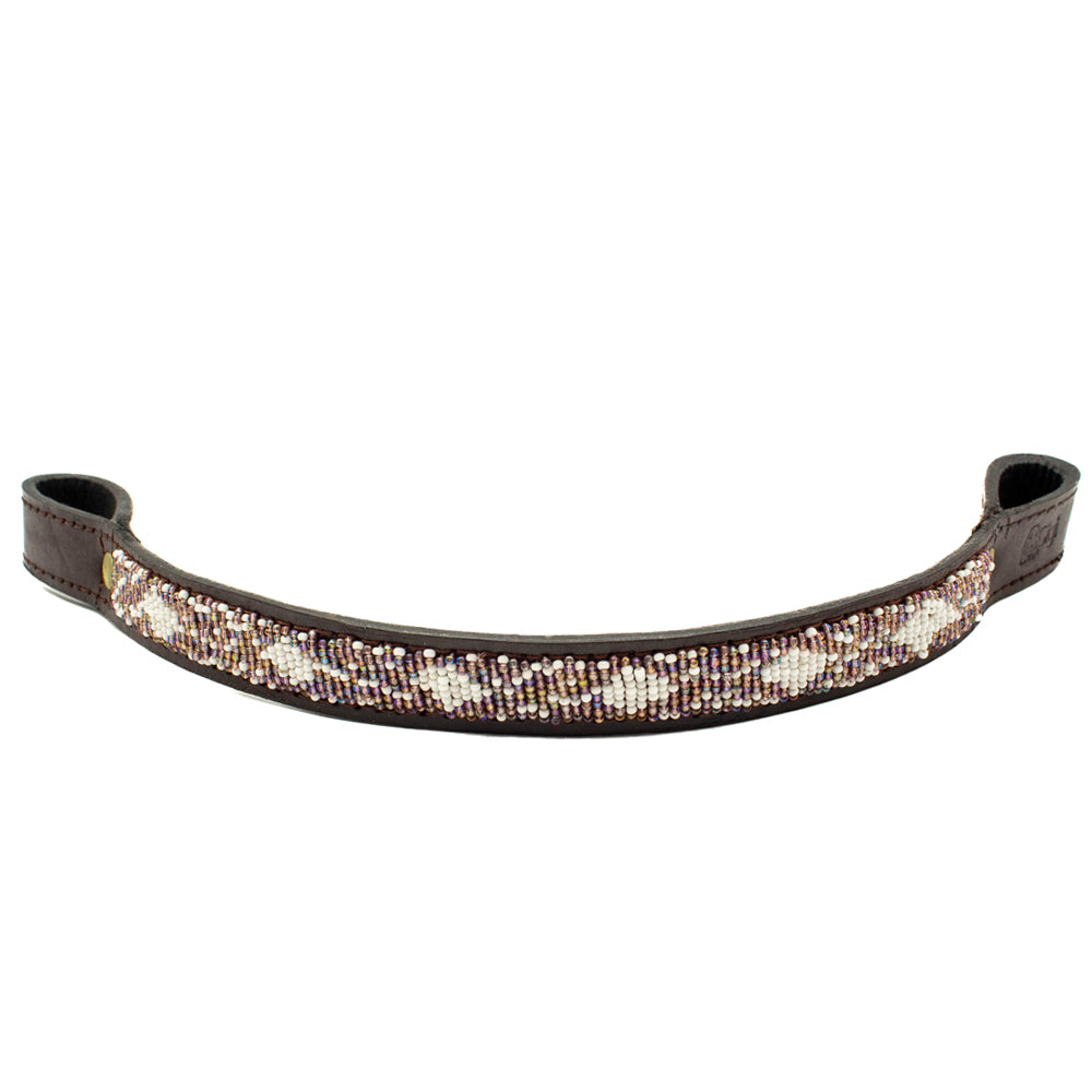 Frontal cheval en perles et cuir Gigi Violette