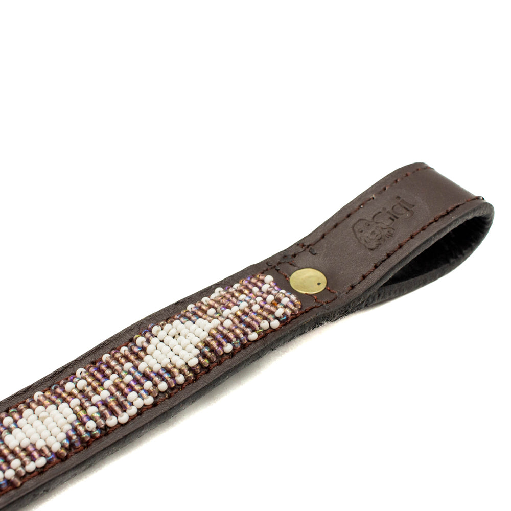 Frontal cheval en perles et cuir Gigi Violette