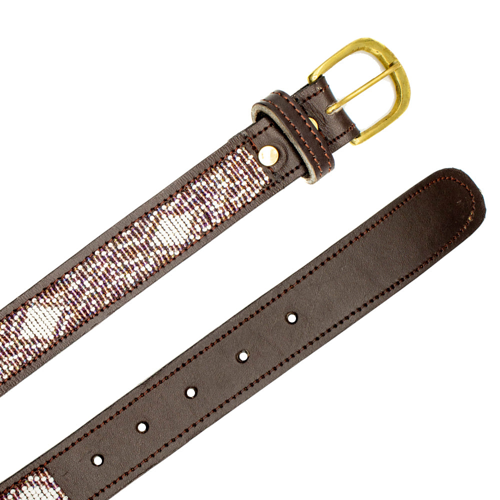 Ceinture en perles et cuir Gigi Violette
