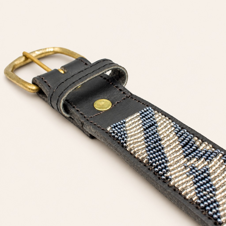 Ceinture en perles et cuir Gigi Zenya