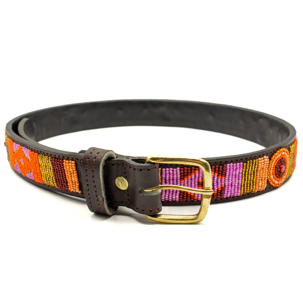 Ceinture en perles et cuir Gigi Vini
