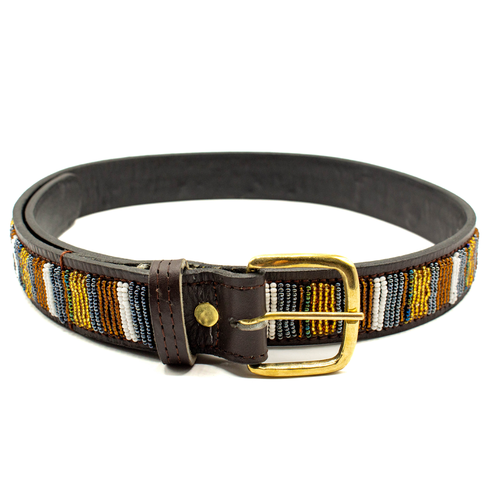 Ceinture en perles et cuir Gigi Titan