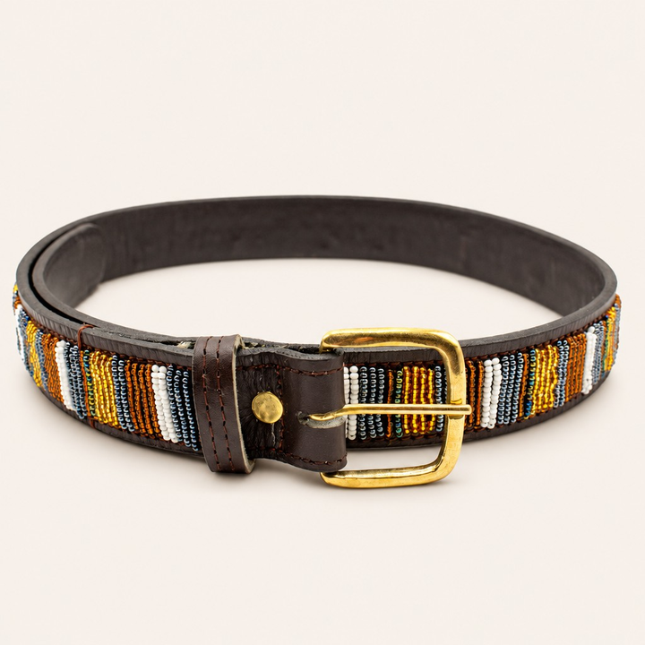 Ceinture en perles et cuir Gigi Titan